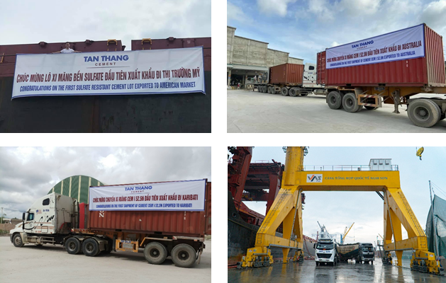 The first tons of cement from TanThang Cement